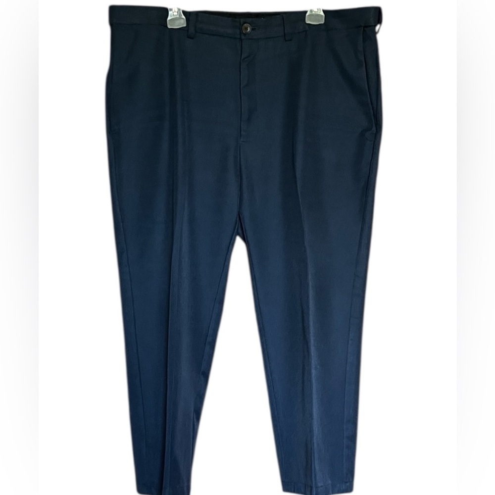 Haggar Men's Navy Blue Expandable Waistband Work Pants 40 W